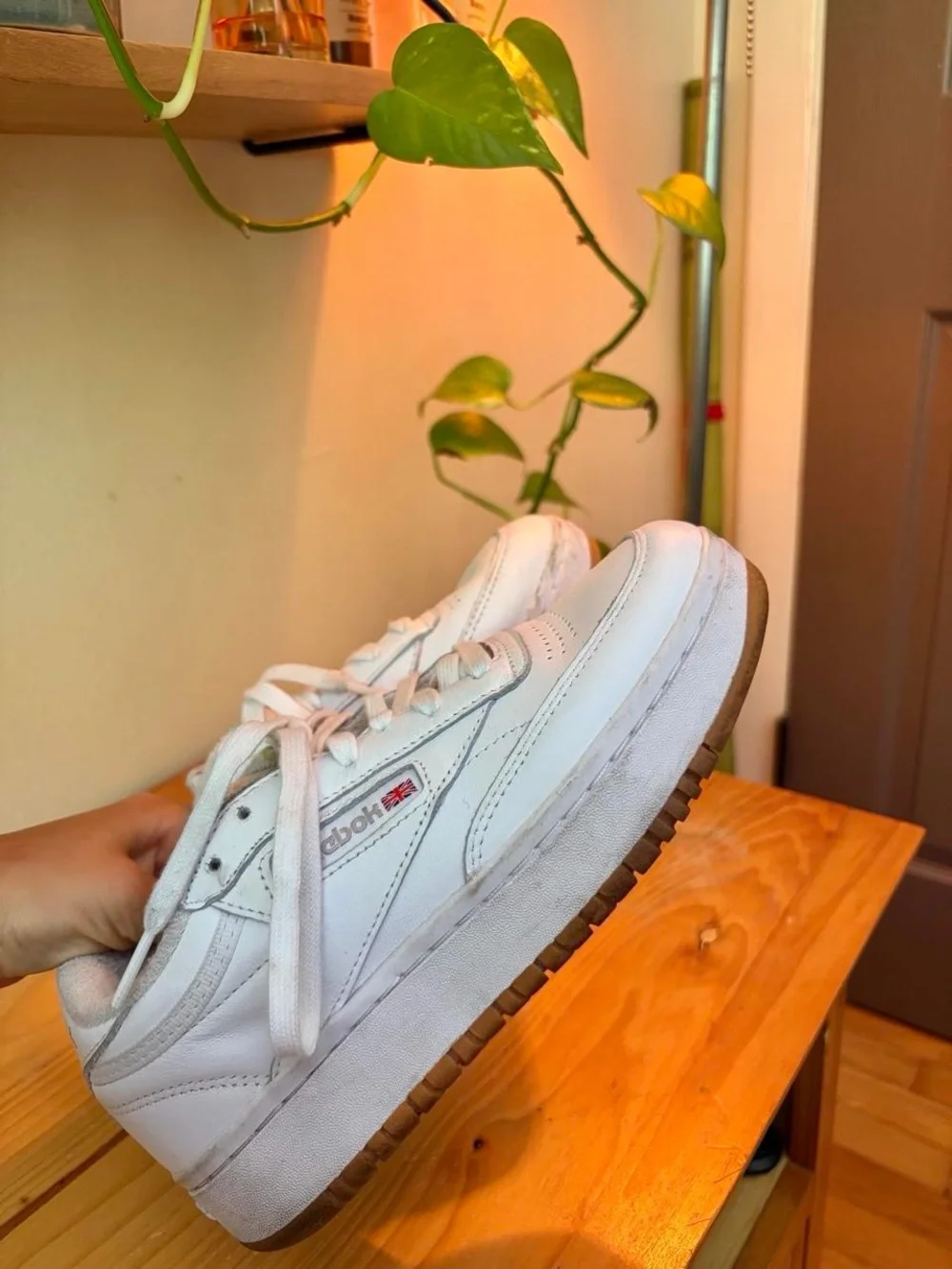 Retro inspired Reebok club C double platform urban streetwear sneakers